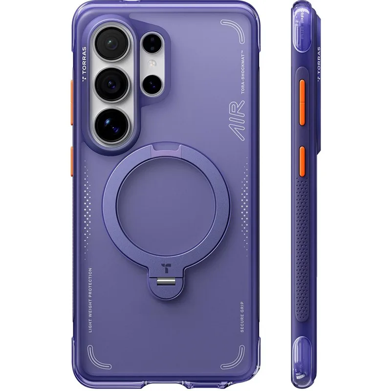 Θήκη Samsung Galaxy S26 Ultra Torras Ostand Spin Air Ανθεκτική Ημιδιάφανη με MagSafe & KickStand - Dark Purple (6938075649579)
