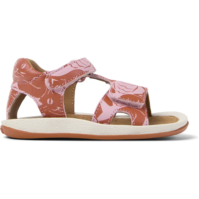 CAMPER Twins - Πέδιλα Για Firstwalkers - Ροζ,Καφέ, Μέγεθος 21, Smooth leather