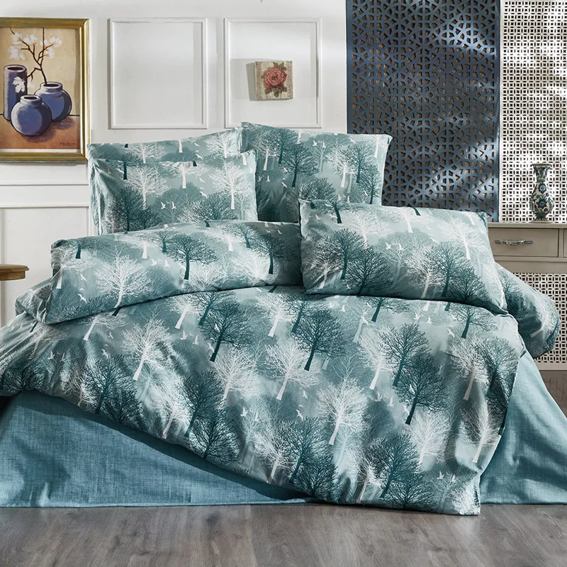 Σεντόνια King Size (Σετ) 240X270 Dimcol Forest 313 Χωρίς Λάστιχο (240x270)