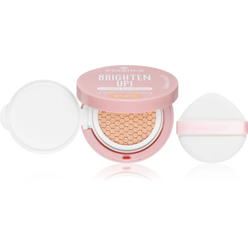 essence BRIGHTEN UP! Cushion Foundation μεικ απ σε σφουγγαράκι απόχρωση 12 Creme 12 γρ