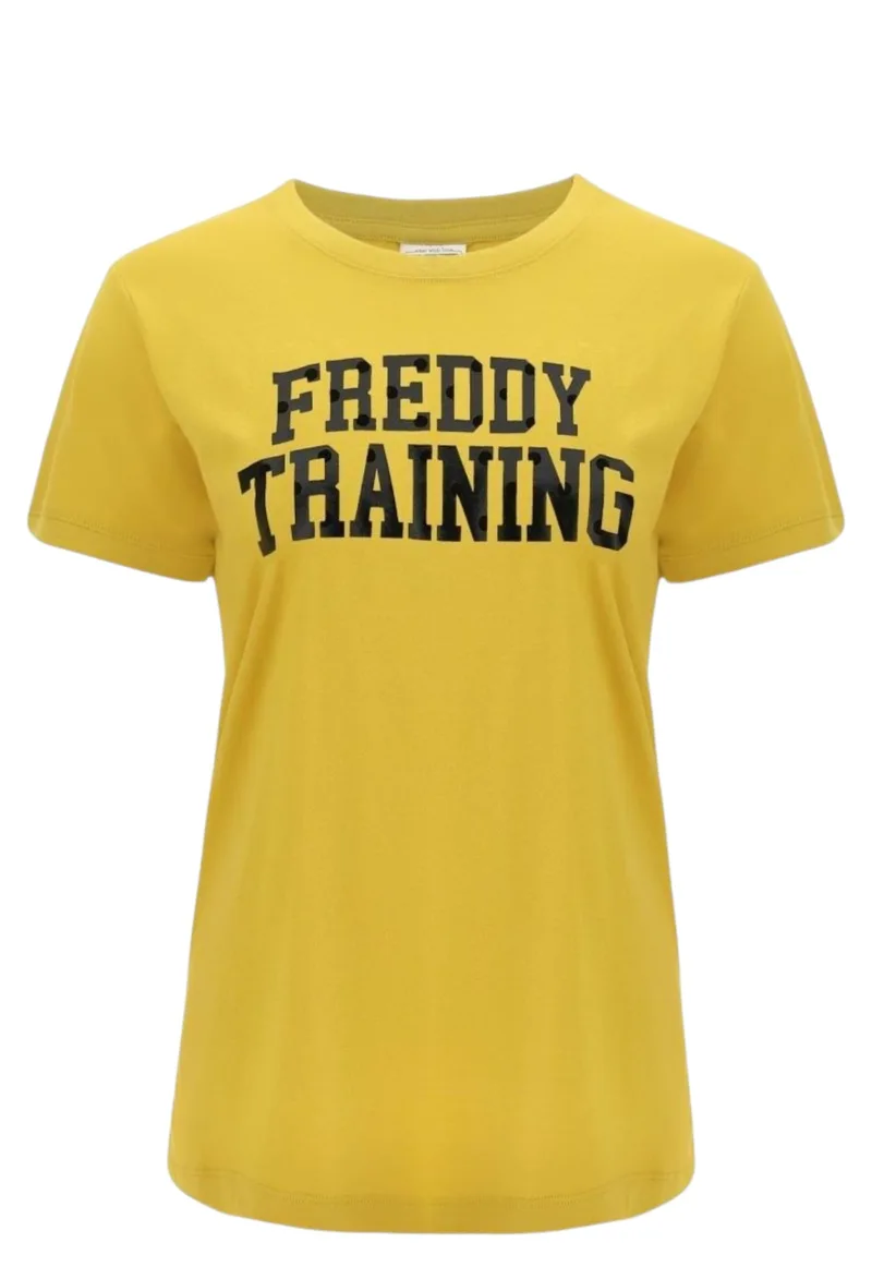 Μπλούζα Κοντομάνικη Freddy Training Με Βελούδινες Λεπτομέρειες F0WTRT1-Y61 Γυναικείο