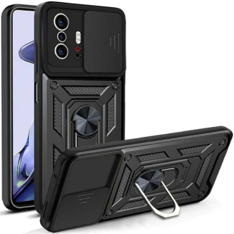 Bodycell Armor Slide - Ανθεκτική Θήκη Xiaomi 11T / 11T Pro με Κάλυμμα για την Κάμερα & Μεταλλικό Ring Holder - Black (5206015015953)