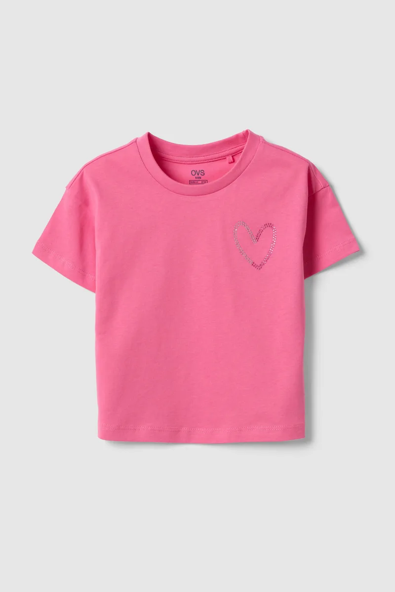 OVS παιδικό T-shirt με print Regular Fit - 002579514 Ροζ