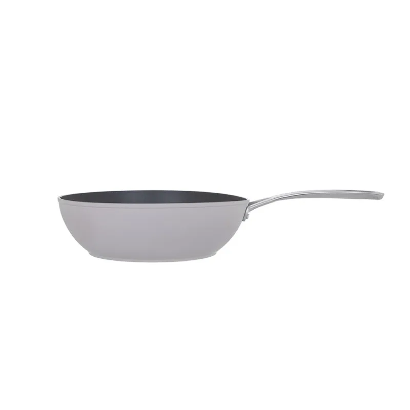 Laura Ashley Τηγάνι Wok Αντικολλητικό Σφυρήλατο Dark Dove Grey 30cm