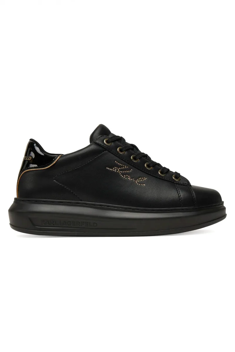 KARL LAGERFELD ΠΑΠΟΥΤΣΙΑ SNEAKERS ΚΑPRI RHINESTONE ΣΤΡΑΣ LOGO ΜΑΥΡΟ