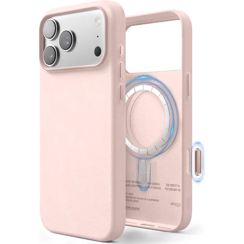 Θήκη iPhone 17 Pro Max Elago Magnetic Leather από Vegan Δέρμα με MagSafe - Lovely Ροζ (ES17MSLE69PRO-LPK)