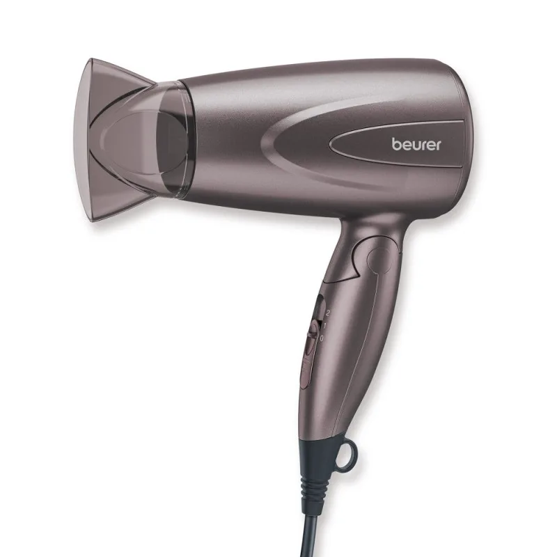 Πιστολάκι Μαλλιών Beurer HC 17, 1300 W, 2 ταχύτητες, 2 επίπεδα, Πτυσσόμενη λαβή, Λεπτό ακροφύσιο, Συμπυκνωτής, Γκρι