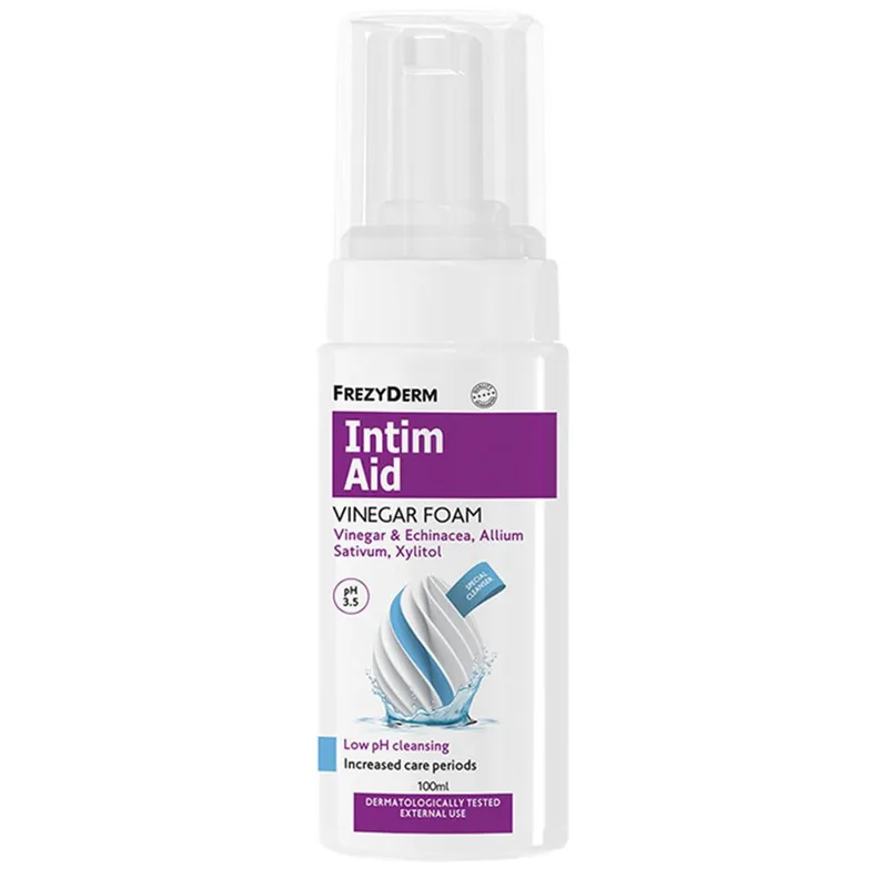 Frezyderm Intim Aid Vinegar Foam Ειδικός Αφρός Καθαρισμού της Ευαίσθητης Περιοχής με Ξύδι & Εχινάκεια 100ml
