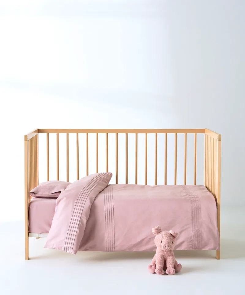 Σετ Παπλωματοθήκη Κούνιας 2 Τεμαχίων Kentia Whisper 14 Old Rose 100x140