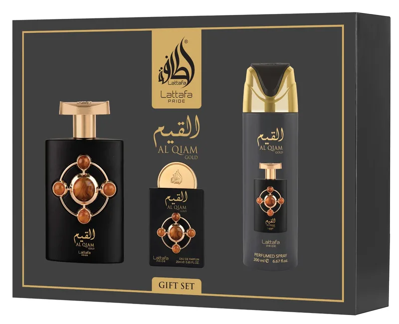 Lattafa Pride Al Qiam Χρυσό Gift Set (Eau De Parfum 100ml, 20ml & Perfumed Spray 200ml)