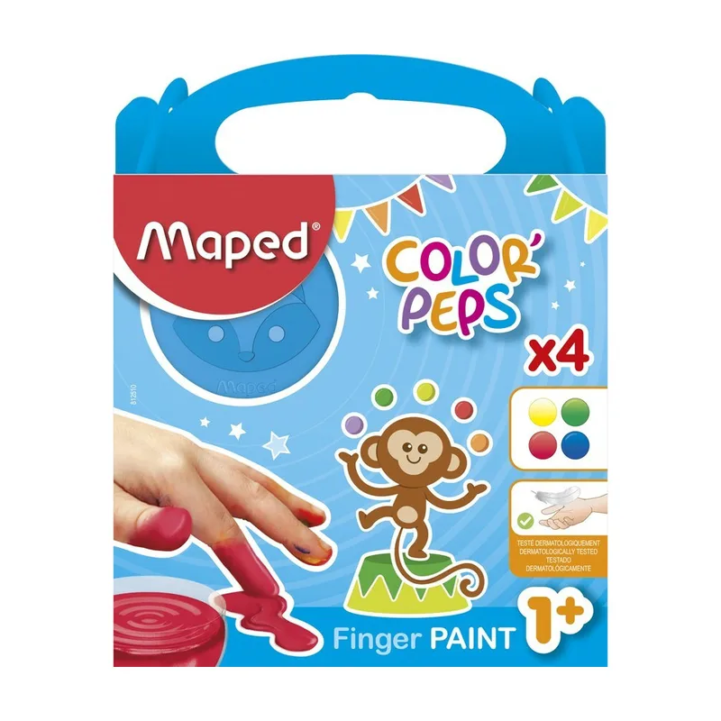 Δακτυλομπογιά Maped Color'Peps Σετ 4 Χρωμάτων 80gr 812510