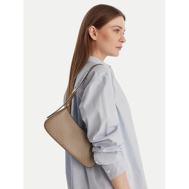 Τσάντα Calvin Klein Emblem Aop Small Shoulder Bag LV04F3324G Μπεζ