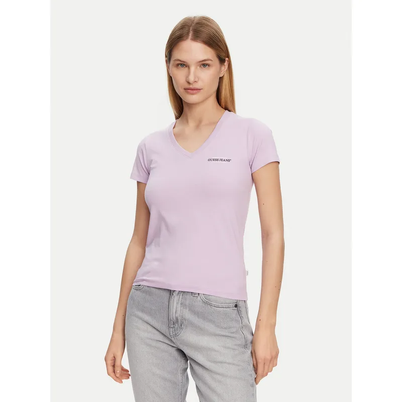 Guess Jeans T-Shirt W4YI23 J1314 Μωβ Slim Fit