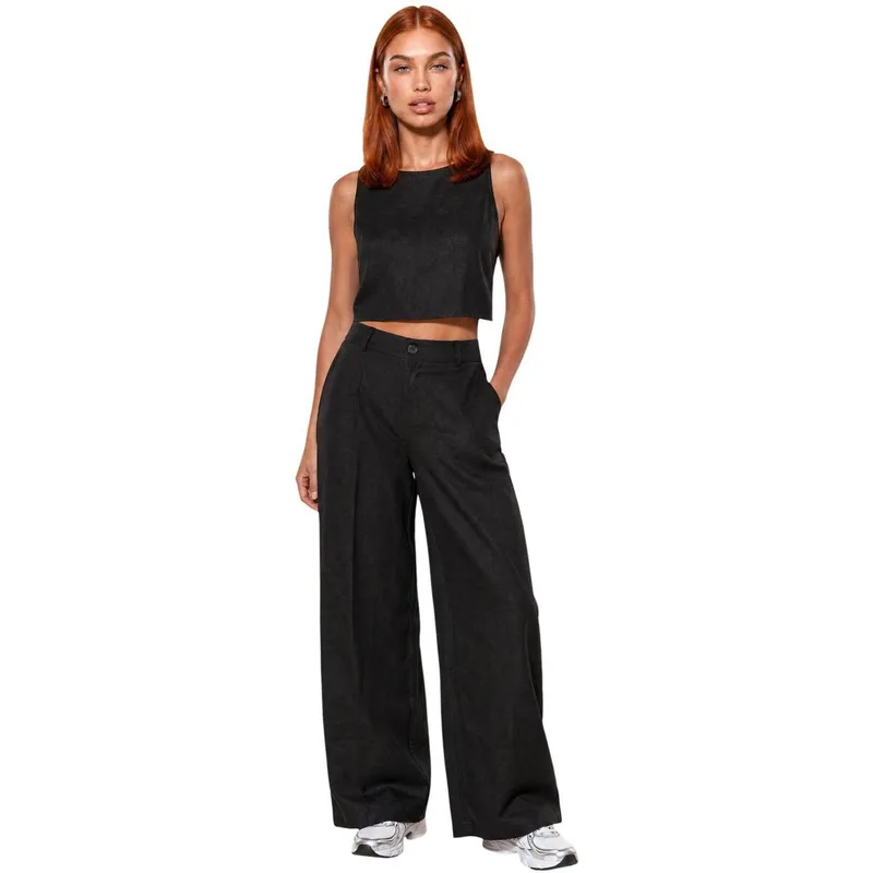 Φαρδιά παντελόνια I Am Pantaloni Lino Gamba Ampia 17500