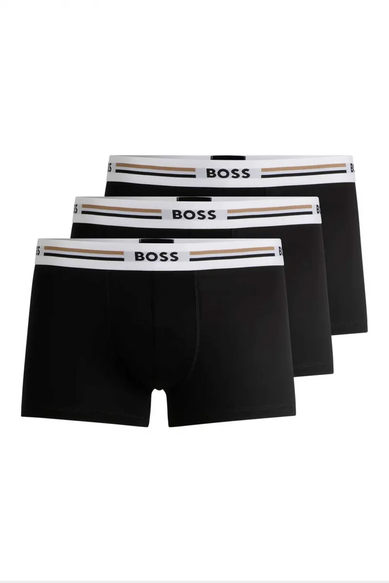 BOSS ΕΣΩΡΟΥΧΑ TRUNK 3P REVIVE VISCOSE STRETCH ΜΑΥΡΟ