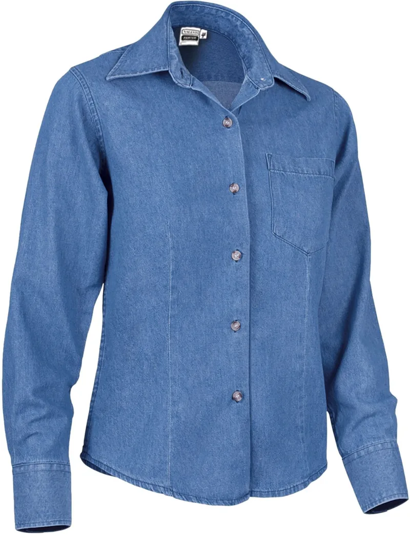 Γυναικείο Μακρυμάνικο Πουκάμισο PANTER Valento CSVADMLAD Denim Blue