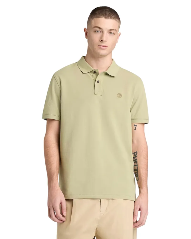 Timberland Ανδρική Μπλούζα SS Millers River Pique Polo TB0A6VDPBQ0 Πράσινο Ανοιχτό