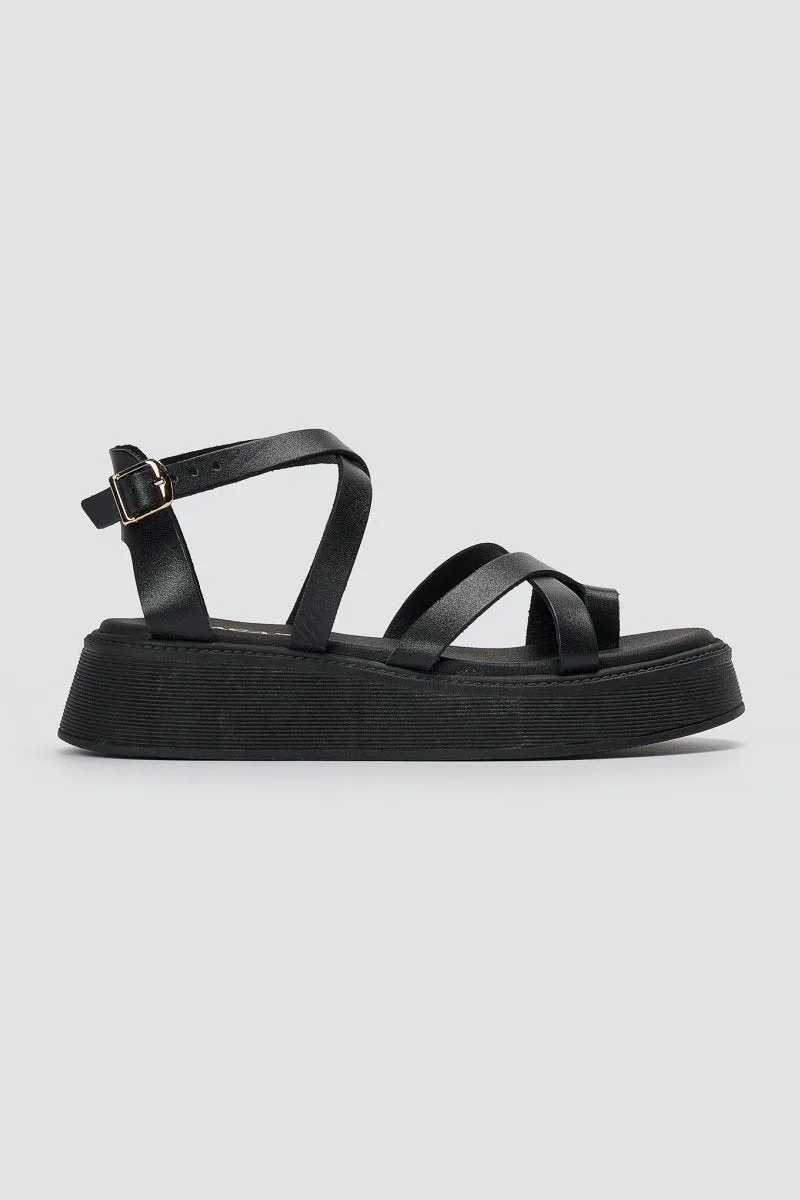 RAGAZZA Flatform Sandals - 01237 - Black Matte