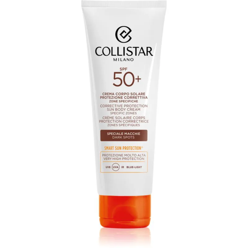 Collistar Sun Corrective Protection Body Cream Specific Zones SPF 50+ εντατική κρέμα αυτομαυρίσματος για την αντιμετώπιση των καφέ κηλίδων 100 ml
