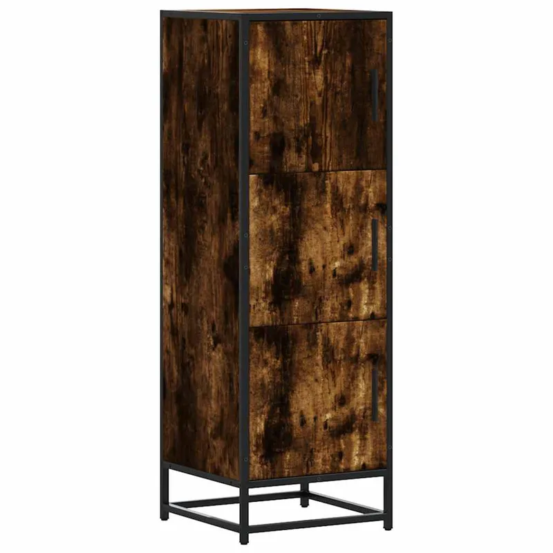 vidaXL Highboard Καπνιστή δρυς 35,5x35x106,5 cm Κατασκευασμένο ξύλο