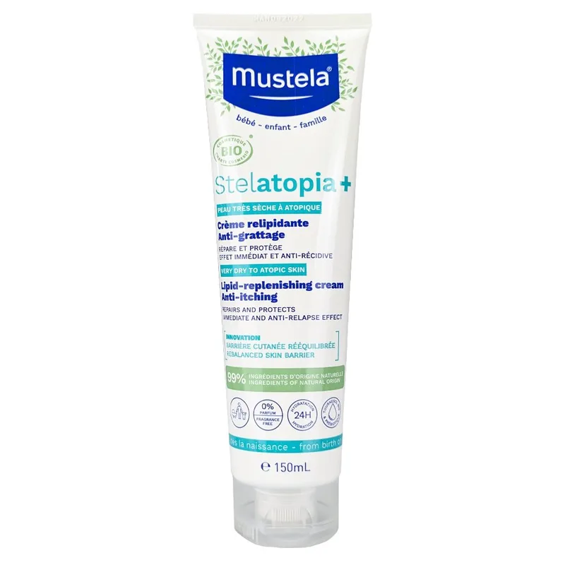 Mustela Stelatopia+ Lipid-Replenishing Cream Anti-Itching Μαλακτική Κρέμα Σώματος Κατά του Κνησμού για Εξαιρετικά Ξηρό, Ατοπικό Δέρμα 150ml