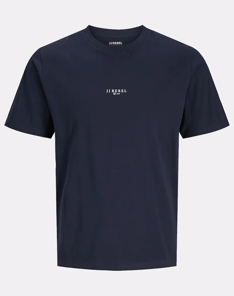 JJREBEL JREBRUBEN TEE SS CREW NECK 12270985-Sky Captain DarkBlue