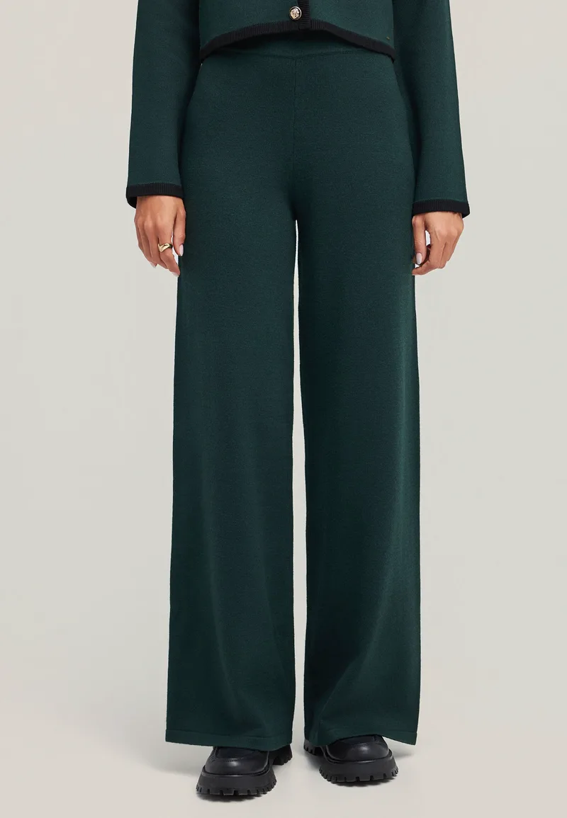 Πλεκτό wide leg παντελόνι