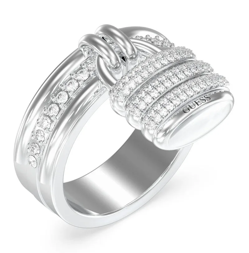 GUESS STEEL Δαχτυλίδι από Ανοξείδωτο ατσάλι Silver JUBR05408JWRH/54