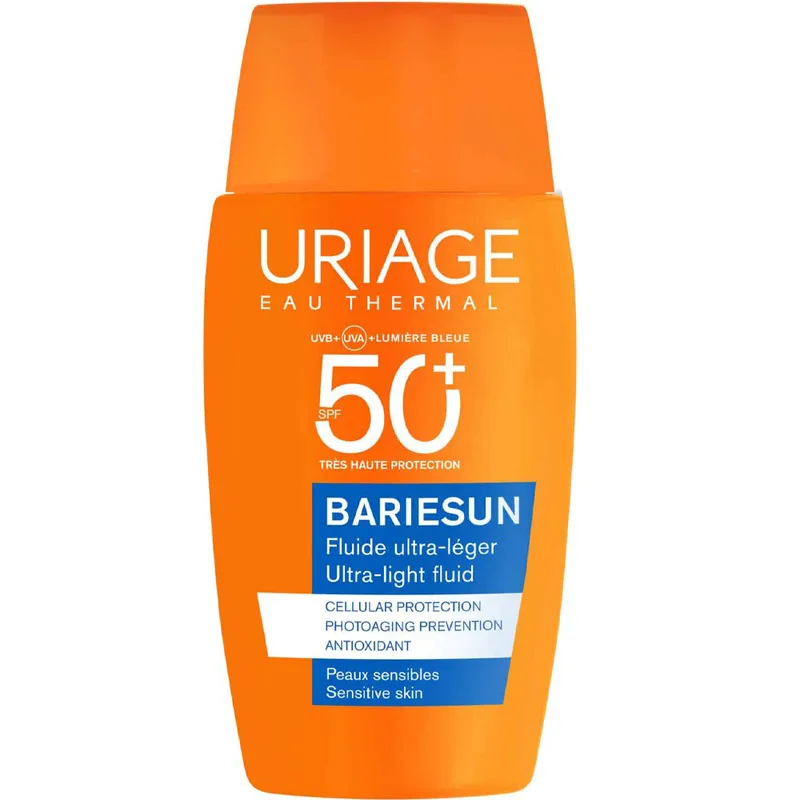 Uriage Bariesun Ultra-Light Spf50+ Fluid Αντηλιακό Γαλάκτωμα Προσώπου Πολύ Υψηλής Προστασίας με Λεπτόρρευστη Υφή, Κατάλληλο για Ευαίσθητες Επιδερμίδες 30ml