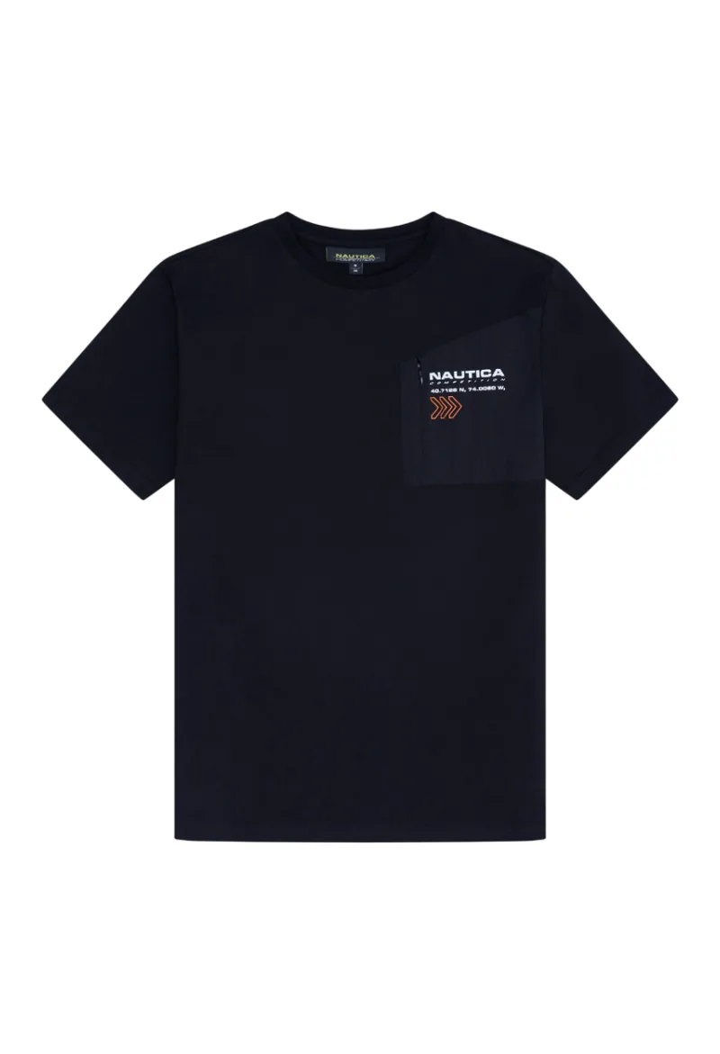 ΑΝΔΡΙΚΟ T-SHIRT NAUTICA ΚΟΝΤΟΜΑΝΙΚΟ ΜΑΥΡΟ