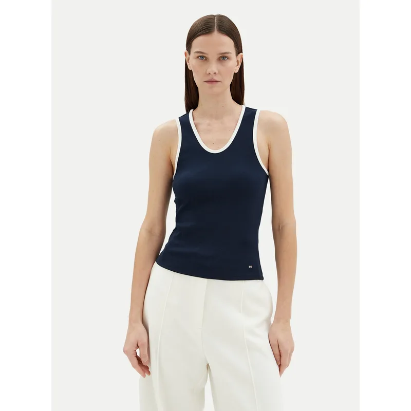 Tommy Hilfiger Τοπ WW0WW44572 Σκούρο μπλε Slim Fit