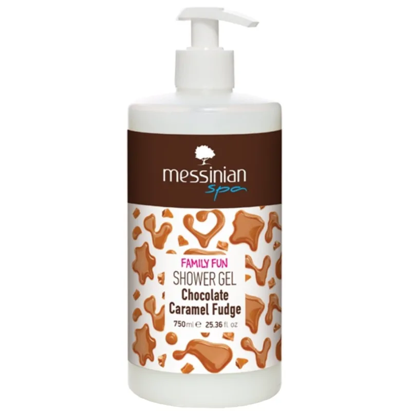 Messinian Spa Chocolate & Caramel Fudge Shower Gel Ενυδατικό Αφρόλουτρο με γλυκό άρωμα Σοκολάτας & Καραμέλας, με Αντλία 750ml