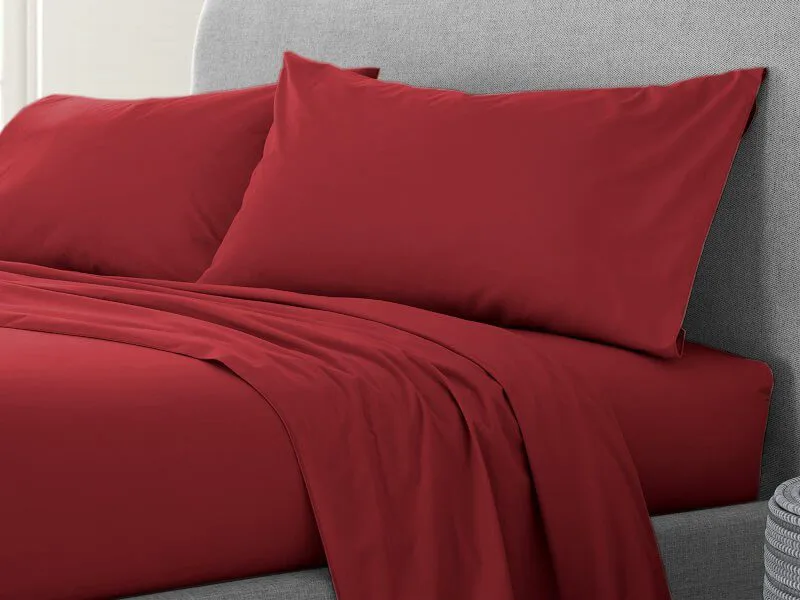 Σετ Μαξιλαροθήκες Μπορντό 100% Cotton Reactive Γαρύφαλλο 2 Τεμαχίων 50x70
