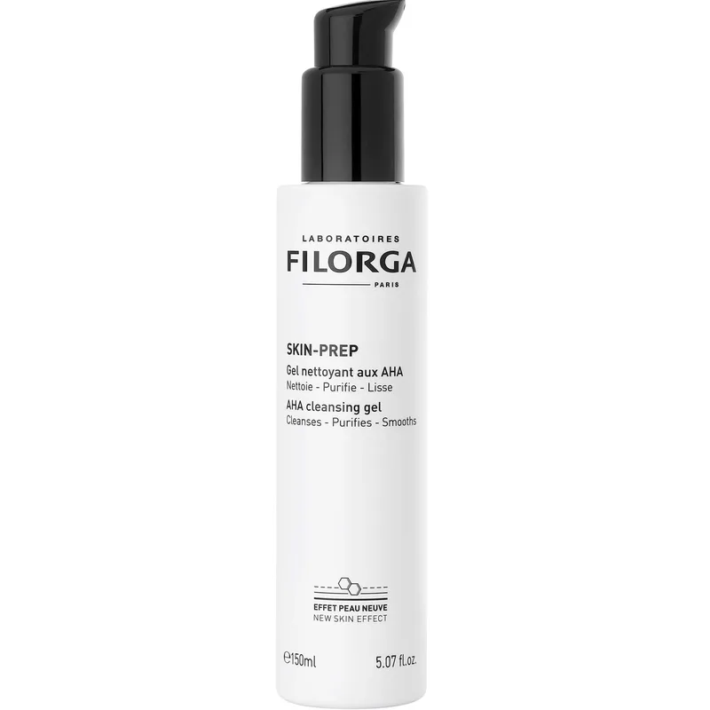 Filorga Skin-Prep AHA Cleansing Gel 150ml,Gel Καθαρισμού Προσώπου που Αφαιρεί Υπολείμματα & Λειαίνει, για Μικτές Έως Λιπαρές Επιδερμίδες