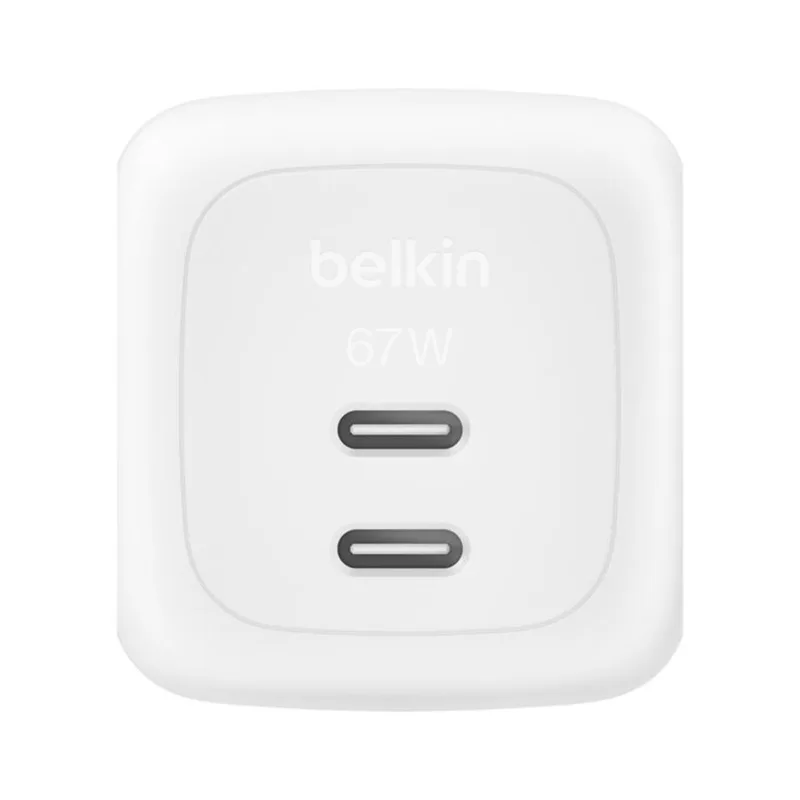 Belkin Φορτιστής Dual USB-C 37W PD + PPS, λευκός WCH020kqWH