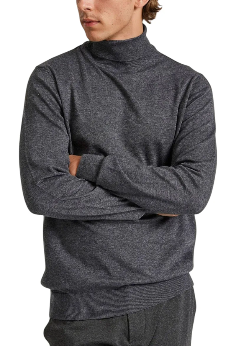 Πουλόβερ Funky Buddha Turtle Neck - The Essentials FBM010-005-09-DK GREY MEL Ανδρικό