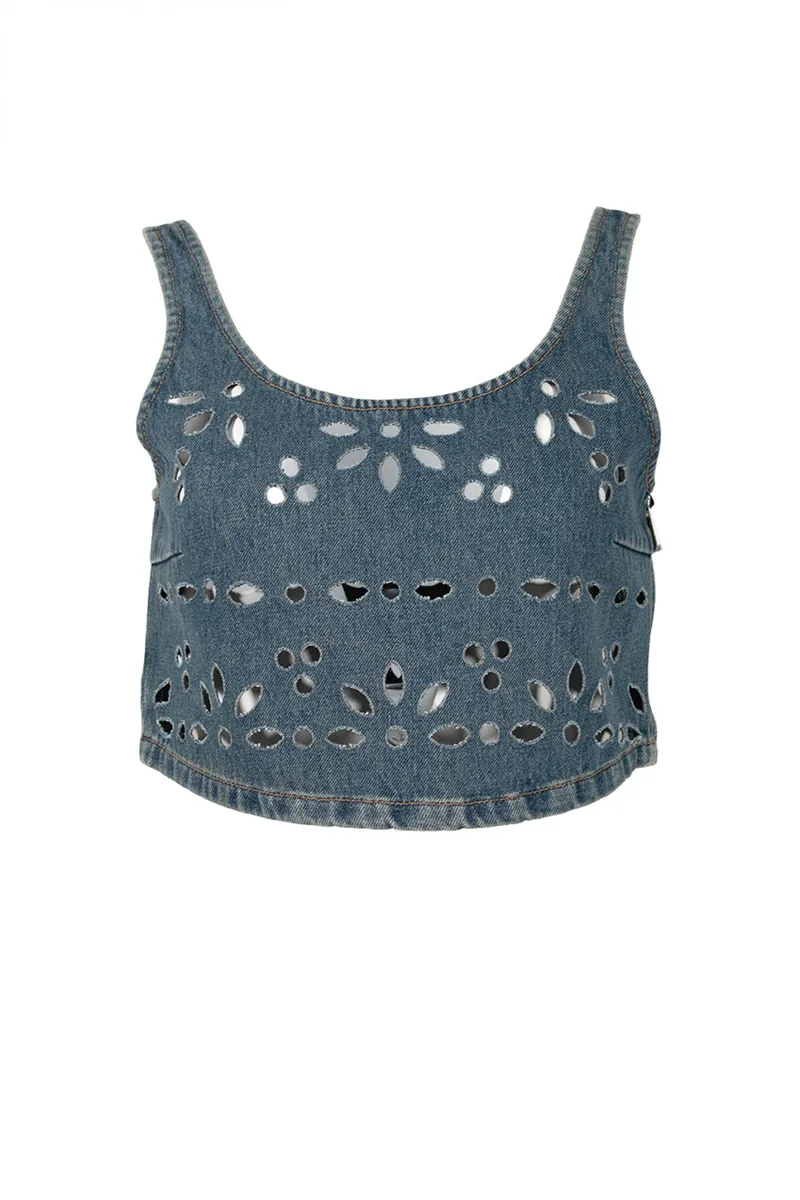 PINKO TOP THORA TOP ΜΠΛΕ ΤΖΙΝ