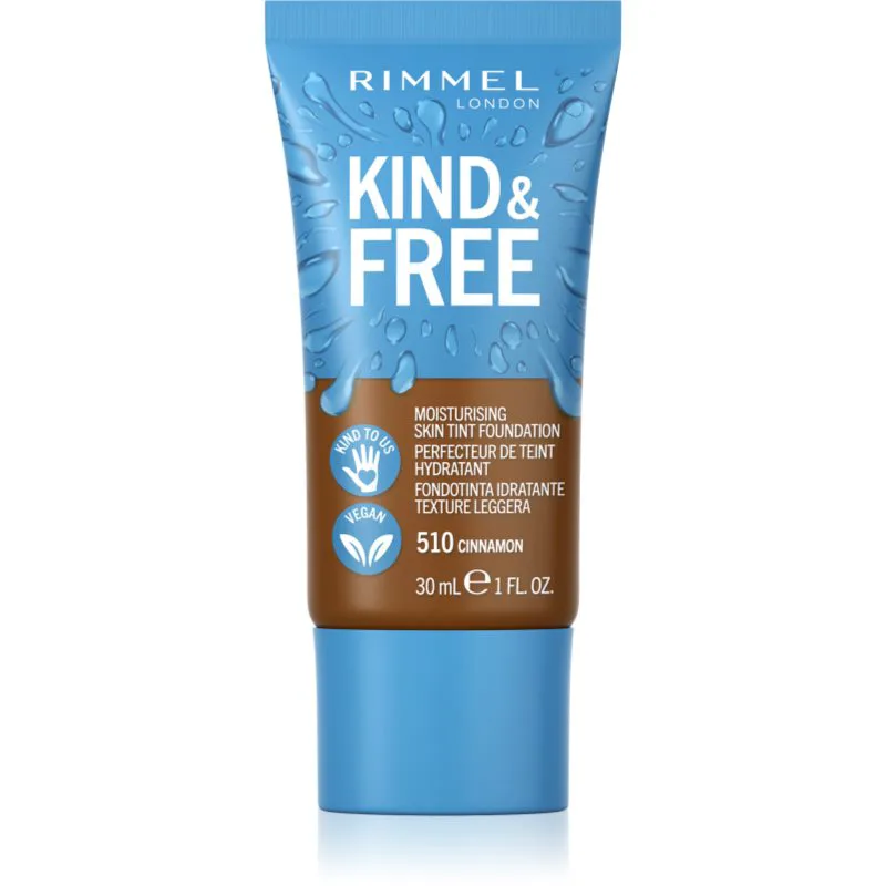 Rimmel Kind & Free Moisturising Skin Tint ελαφρύ ενυδατικό μεικ απ απόχρωση 510 Cinnamon 30 ml