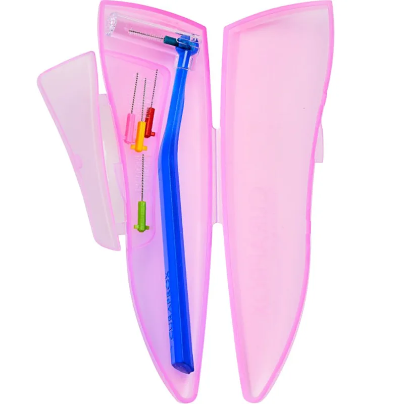 Curaprox CPS 459 Prime Pocket Set Σετ Μεσοδόντια Βουρτσάκια & Πρακτική Θήκη Αποθήκευσης 1 Τεμάχιο - Ροζ