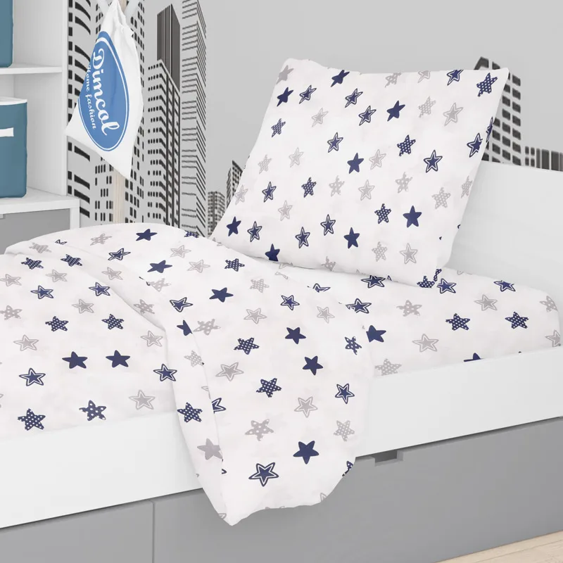 Σεντόνι Μονό Σετ Dimcol Star 102 Blue 160x240