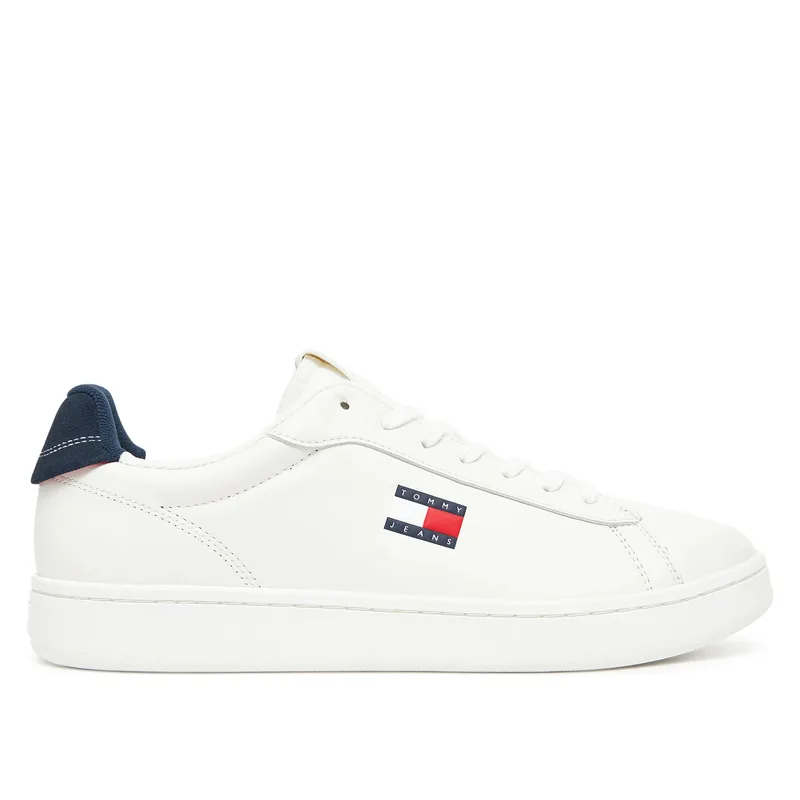 Ανδρικά Δερμάτινα Sneakers Tommy Hilfiger EM0EM01596 0G1 Λευκά