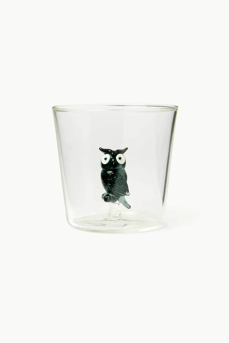 Coincasa γυάλινο ποτήρι με σχέδιο κουκουβάγια 8,5 x 8 cm - 006813400 Διάφανο