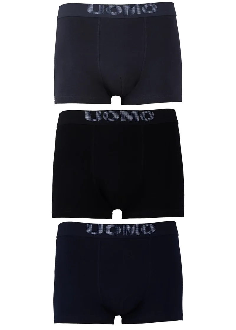 Boxer με εξωτερικό λάστιχο 3pack. ΜΑΥΡΟ ΜΠΛΕ ΓΚΡΙ