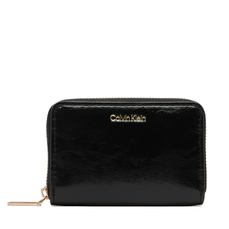 Πορτοφόλι Calvin Klein Foil Glossy Square Zip Around LV04F1201G Μαύρο