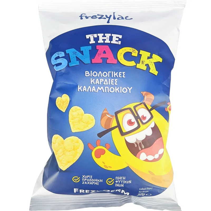 Frezyderm Frezylac The Snack Organic Corn Hearts Γευστικό Σνακ από Βιολογικές Καρδιές Καλαμποκιού 30g