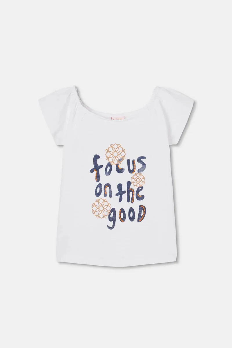 Boboli παιδικό Τ-shirt με letter print - 403063 Λευκό