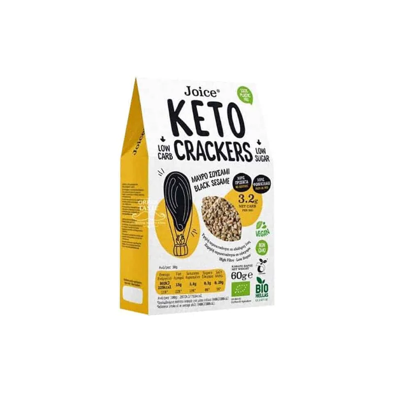 Joice Keto Crackers μαύρο σουσάμι -60gr