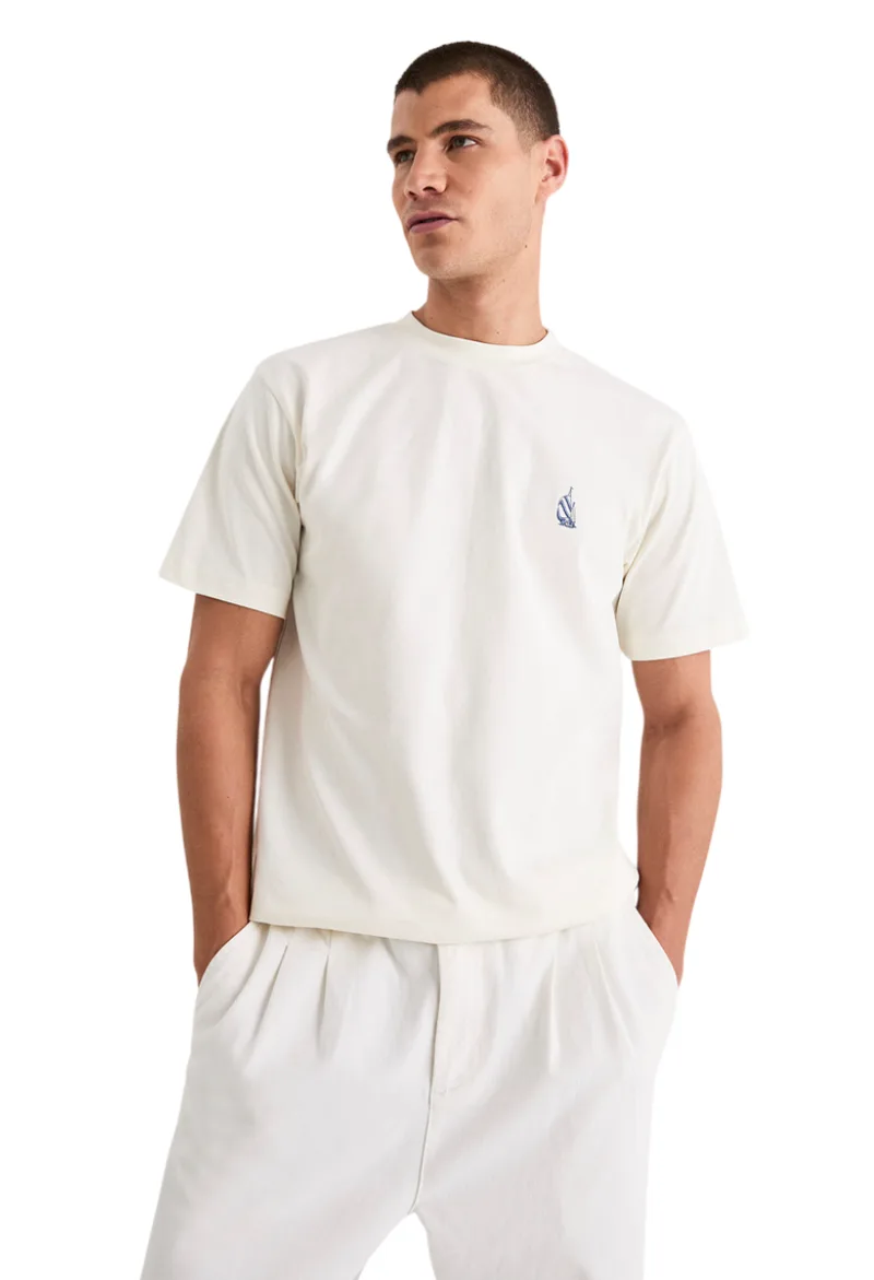 ΑΝΔΡΙΚΟ T-SHIRT NAUTICA ΚΟΝΤΟΜΑΝΙΚΟ ΜΕ ΤΥΠΩΜΑ ΕΚΡΟΥ