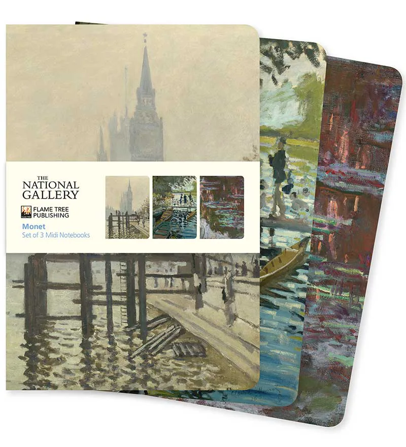 Σημειωματάριο National Gallery: Monet Set of 3 Midi Notebooks