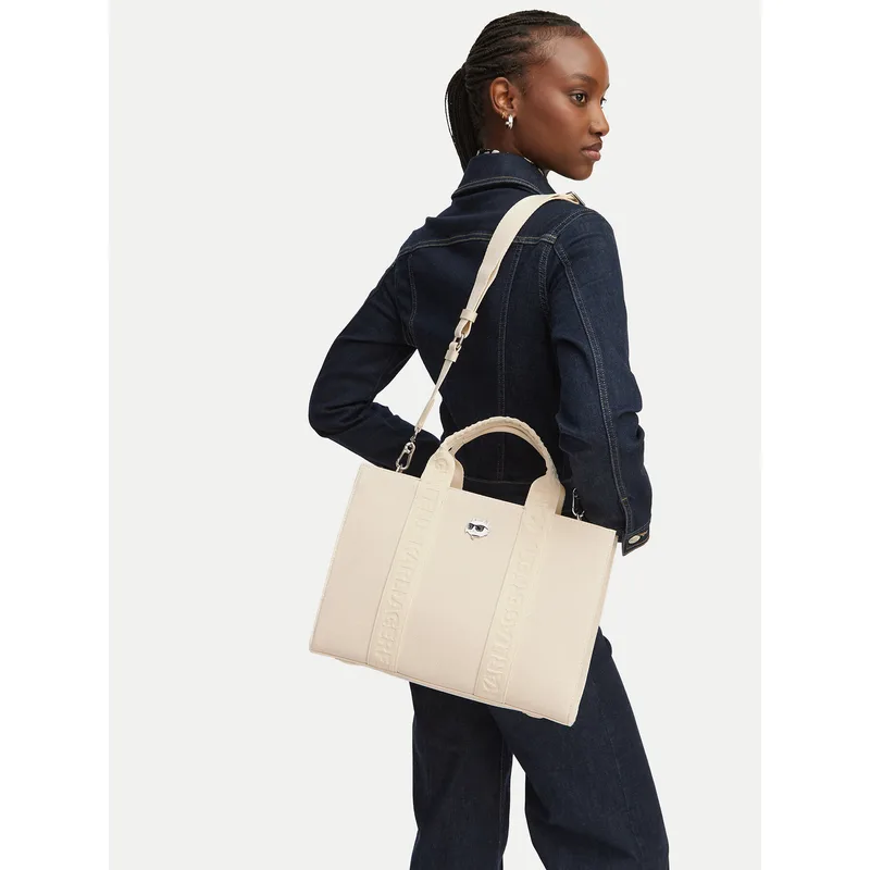 Τσάντα KARL LAGERFELD B2W50090 Κρεμ